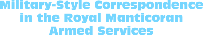 Military-Style Correspondence in the Royal Manticoran Armed Services